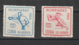 Cuba 1960 JO Rome PA 212-13, 2 Val ** MNH - Poste Aérienne