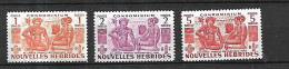 NOUVELLES HEBRIDES   1953     Cat YT N° 156, 153, 154   N**  MNH - Unused Stamps