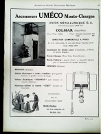 ►  MONTE-CHARGES Est UMECO à Colmar     - Page Catalogue Technique 1928  (Env 22 X 30 Cm) - Tools