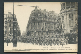 Paris Revue Du 4 Juillet 1918 - Défilé Ds Troupes Française Avenue Du Président Wilson  - Gc 20047 - Weltkrieg 1914-18