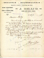 FACTURE.07.ARDECHE.BOURG SAINT ANDEOL.SELLERIE.BOURRELLERIE.VOITURES & CHARETTES PLIANTES POUR ENFANTS.J.RIGAUD. - Old Professions