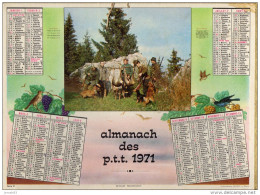 CALENDRIER ANNEE 1971 - ALMANACH DES POSTES ET DES TELEGRAPHES -  DEPARTEMENT DU VAR -   EDITEUR OLLER - Groot Formaat: 1971-80