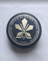 Ice Hockey - Official Game Puck IIHF European Championships 1989 U18 Kyiv, USSR. - Other & Unclassified