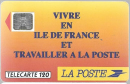 CARTE-PUBLIC-F-137B.520-1990-120U-SC5 An-Trou 6-LA POSTE-Ile De France-5 Ge 21758- Pt1 Non Référencé-UTILISEE-  TBE- - 1990