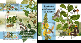 Togo 2023, Medical Planta And Insects, 3val In BF +BF - Plantes Médicinales