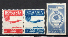 Col33 Roumanie Romania Aerien 1946  N° 36 à 38 Neuf X MH Cote : 6,50€ - Ongebruikt