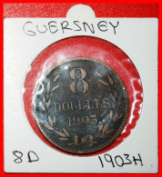 * GREAT BRITAIN (1864-1911): GUERNESEY GUERNSEY  8 DOUBLES 1903H! IN HOLDER!·  LOW START · NO RESERVE! - Guernesey