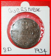 * GREAT BRITAIN (1914-1949): GUERNESEY GUERNSEY  8 DOUBLES 1934H DIE A! IN HOLDER!·  LOW START · NO RESERVE! - Guernsey