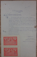 Indien Dokument Von 1956 Mit Zwei Gebührenmarken/Steuermarken (?) - Brieven En Documenten