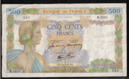 FRANCE - 500 Francs La Paix - 2/4/1942 - TTB - Trous D'épinglage - F : 32/33 - 500 F 1940-1944 ''La Paix''