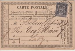 1878 - CP PRECURSEUR ENTIER SAGE Avec REPIQUAGE PRIVE ! (FOULD FRERES) De PARIS - Precursor Cards