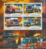 Togo 6799-6802 Sheetlet (complete. Issue) Unmounted Mint / Never Hinged 2015 Fire Truck - Togo (1960-...)