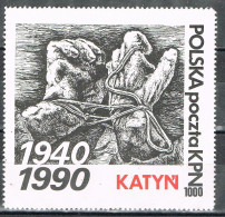 Sello Viñeta Label POLSKA, Polonia Solidaridad Masacre De KATYN 1940, Por Ejercito Ruso * - Variétés & Curiosités