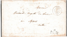 Port-payé, Type 14 Du 29 Juil 1846, Cursive 51 / Fougerolles De Mayenne (Rare) - Sellos De La Armada (antes De 1900)