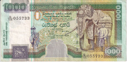 BILLETE DE SRY LANKA DE 1000 RUPIAS DEL AÑO 1995 - ELEFANTE-ELEPHANT   (BANKNOTE) CEILAN - Sri Lanka