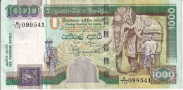 BILLETE DE SRY LANKA DE 1000 RUPIAS DEL AÑO 2001 - ELEFANTE-ELEPHANT   (BANKNOTE) CEILAN - Sri Lanka
