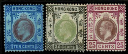 Hong Kong, 1903, # 67, 70, 107, MH - Neufs