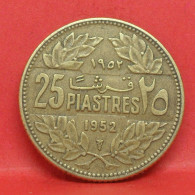 25 Piastres 1952 - TTB - Pièce De Monnaie Liban - Article N°6399 - Lebanon