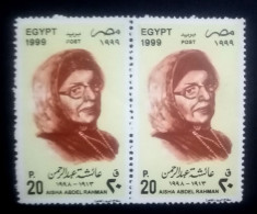 EGYPT 1999, Pair Of AISHA ABDUL Rahman Stamps  ( 1913-98 ) WRITER / MNH. - Neufs