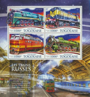 Togo 6789-6792 Sheetlet (complete. Issue) Unmounted Mint / Never Hinged 2015 Russian Trains - Togo (1960-...)