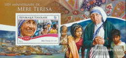 Togo Miniature Sheet 1133 (complete. Issue) Unmounted Mint / Never Hinged 2015 Mother Teresa - Togo (1960-...)