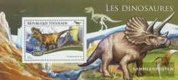 Togo Miniature Sheet 1124 (complete. Issue) Unmounted Mint / Never Hinged 2015 Dinosaurs - Togo (1960-...)