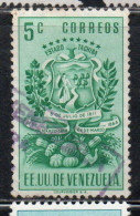 VENEZUELA 1951 COAT OF ARMS TACHIRA AND AGRICULTURAL PRODUCTS 5c USED USATO OBLITERE - Venezuela