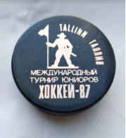 Ice Hockey Official Game Puck Tournament 1987 Estonia - Sweden, Finland, USSR, CSSR. - Andere & Zonder Classificatie