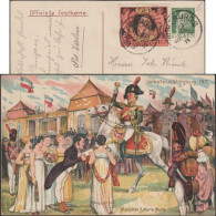 Bavière 1911. Entier Postal Timbré Sur Commande. Fête Populaire De Wurtzbourg. Soldat à Cheval, Verre De Vin, Napoléon - Napoléon