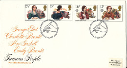 Great Britain FDC 9-7-1980 EUROPA CEPT Famous People Complete Set Of 4 Sent To Germany - 1971-1980 Decimal Issues