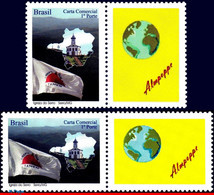 Ref. BR-3092-93-2 BRAZIL 2009 FLAGS, MINAS GERAIS VE + HO,, CHURCHES, PERSONALIZED MNH 2V Sc# 3092-3093 - Personalized Stamps