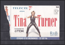 Portugal 1996 Tina Turner Concert Ticket Wildest Dreams Tour Estádio D'Os Belenenses  Telecel TDK Ritmos & Blues Lisboa - Concert Tickets