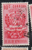 VENEZUELA 1951 COAT OF ARMS TACHIRA AND AGRICULTURAL PRODUCTS 10c USED USATO OBLITERE - Venezuela