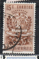 VENEZUELA 1951 COAT OF ARMS TACHIRA AND AGRICULTURAL PRODUCTS 15c USED USATO OBLITERE - Venezuela