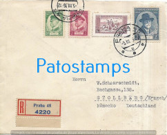 210200 CZECH REPUBLIC PRAHA COVER CANCEL YEAR 1935 REGISTERED CIRCULATED TO GERMANY NO POSTAL POSTCARD - Other & Unclassified