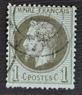 France 1870 N°25 Ob CaD 2 Dents Courtes  Cote 25€ - 1863-1870 Napoléon III Lauré