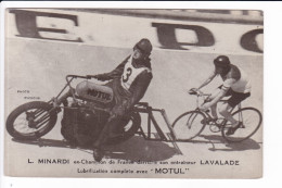 L.MINARDI Ex-Champion De France Derrière Son Entraîneur LAVALADE - Lubrification Complète Avec "MOTUL" - Cycling