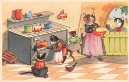 Chats Qui Font De La Cuisine Cuisiniers Katzen, Die Kochen Köche Chats About The Cuisine Of The Chefs - Gekleidete Tiere