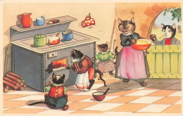 Chats Qui Font De La Cuisine Cuisiniers Katzen, Die Kochen Köche Chats About The Cuisine Of The Chefs - Animali Abbigliati