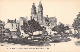 FRANCE - 37 - TOURS - Square Emile Zola Et La Cathédrale - ND - Carte Postale Ancienne - Tours