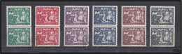 Portugal 1947 8.º Centenário Da Tomada De Lisboa Aos Mouros D. Afonso Henriques Par Vertical - Full Sheets & Multiples