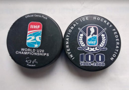 Ice Hockey - Official Game Puck IIHF World Cup 2008 U20 For All Division I, II, III - Other & Unclassified