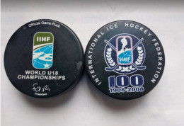 Ice Hockey - Official Game Puck IIHF World Cup 2008 U18 For All Division I, II, III - Other & Unclassified