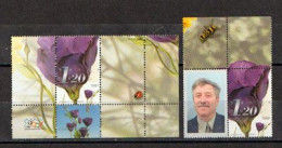 Gentiane Lisianthus (Eustoma Grandiflorum). 2 Val. Bord De Feuille - Unused Stamps