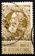 BELGIQUE                    N° 75  Perforé                     OBLITERE - 1905 Grosse Barbe