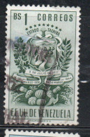 VENEZUELA 1951 COAT OF ARMS TACHIRA AND AGRICULTURAL PRODUCTS 1b USED USATO OBLITERE - Venezuela