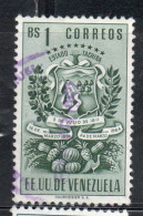 VENEZUELA 1951 COAT OF ARMS TACHIRA AND AGRICULTURAL PRODUCTS 1b USED USATO OBLITERE - Venezuela
