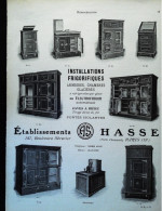 ► INSTALLATION FRIGORIFIQUE Ets HASSE Bd Sérurier PARIS 19e - Page Catalogue Technique 1928  (Env 22 X 30 Cm) - Macchine