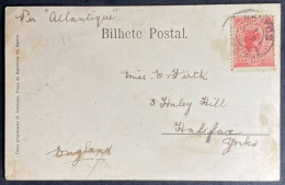 Brazil 1900s Postcard Xavier Da Silveira Street Editor H Eckmann Santos Halifax by Ship Atlantique Messageries Maritimes - Storia Postale