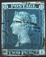 GREAT BRITAIN 1841 2d Pale Blue (NI) - Used Stamps